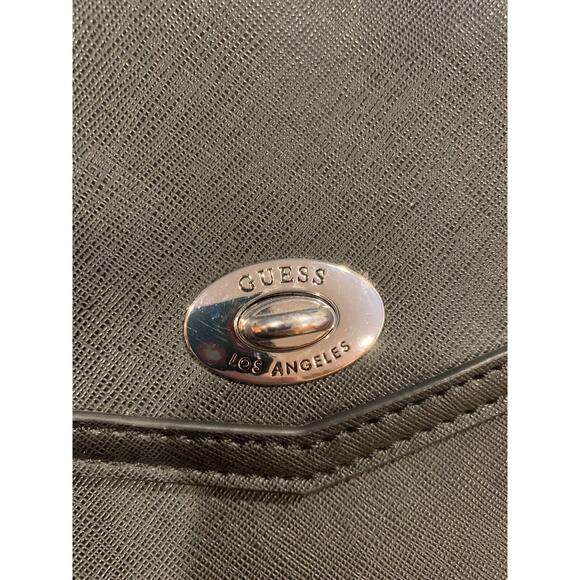 Guess Los Angeles Womens Black Purse‎ Red Shoulder Strap Silver Hardware - Picture 4 of 8